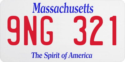 MA license plate 9NG321
