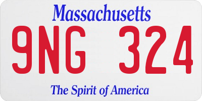 MA license plate 9NG324
