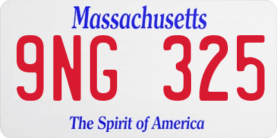 MA license plate 9NG325