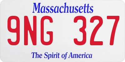 MA license plate 9NG327