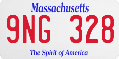 MA license plate 9NG328