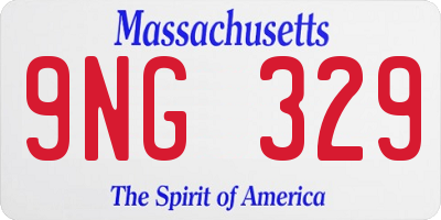 MA license plate 9NG329