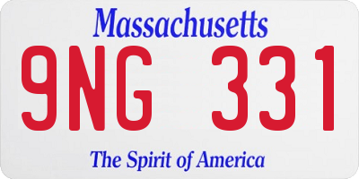 MA license plate 9NG331