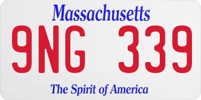 MA license plate 9NG339