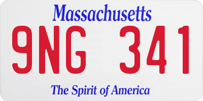 MA license plate 9NG341