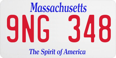 MA license plate 9NG348