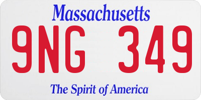 MA license plate 9NG349