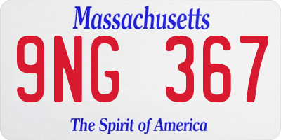 MA license plate 9NG367