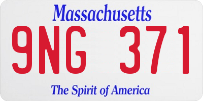 MA license plate 9NG371