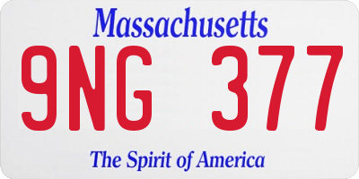 MA license plate 9NG377