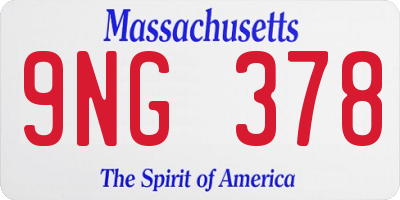 MA license plate 9NG378