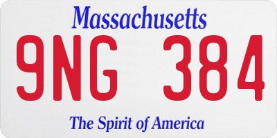 MA license plate 9NG384