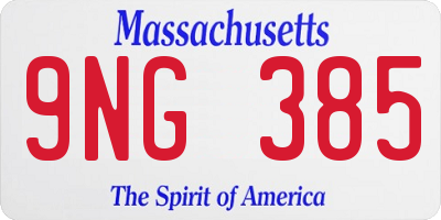 MA license plate 9NG385
