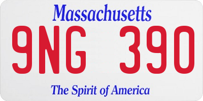 MA license plate 9NG390