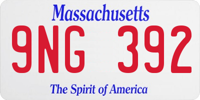 MA license plate 9NG392