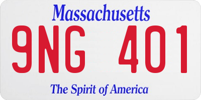 MA license plate 9NG401