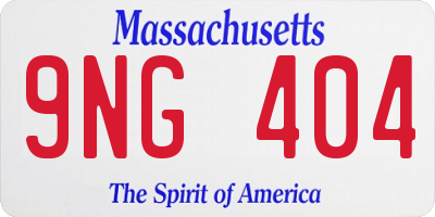 MA license plate 9NG404