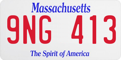 MA license plate 9NG413