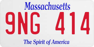 MA license plate 9NG414