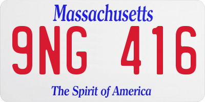 MA license plate 9NG416