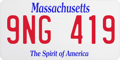 MA license plate 9NG419