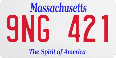 MA license plate 9NG421