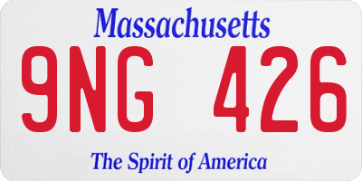 MA license plate 9NG426