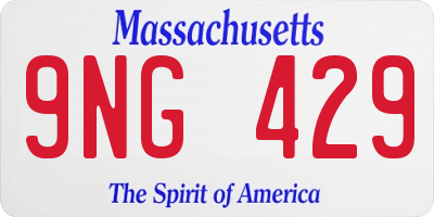 MA license plate 9NG429