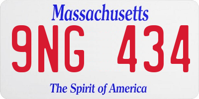 MA license plate 9NG434