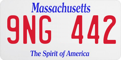 MA license plate 9NG442