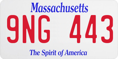 MA license plate 9NG443