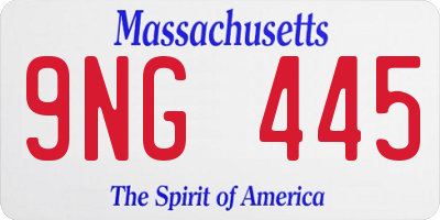 MA license plate 9NG445