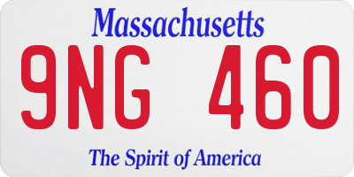 MA license plate 9NG460
