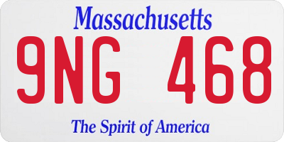 MA license plate 9NG468