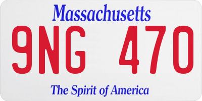 MA license plate 9NG470