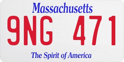 MA license plate 9NG471