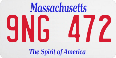 MA license plate 9NG472