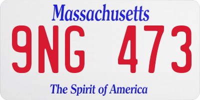 MA license plate 9NG473