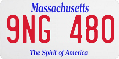 MA license plate 9NG480