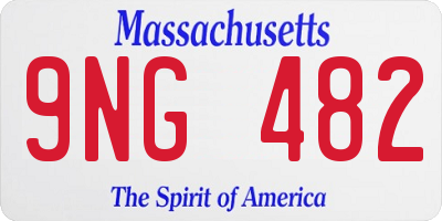 MA license plate 9NG482