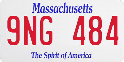 MA license plate 9NG484