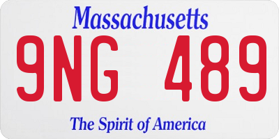 MA license plate 9NG489