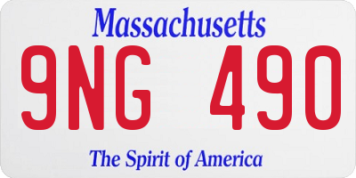 MA license plate 9NG490