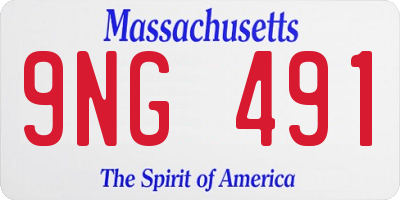MA license plate 9NG491