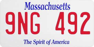 MA license plate 9NG492