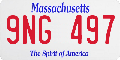MA license plate 9NG497