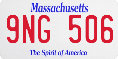 MA license plate 9NG506