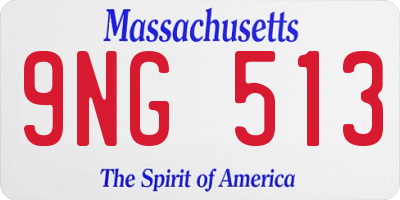 MA license plate 9NG513