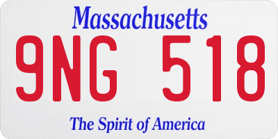 MA license plate 9NG518