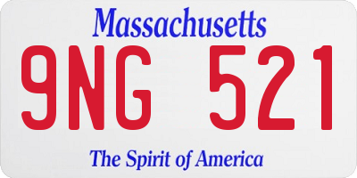 MA license plate 9NG521